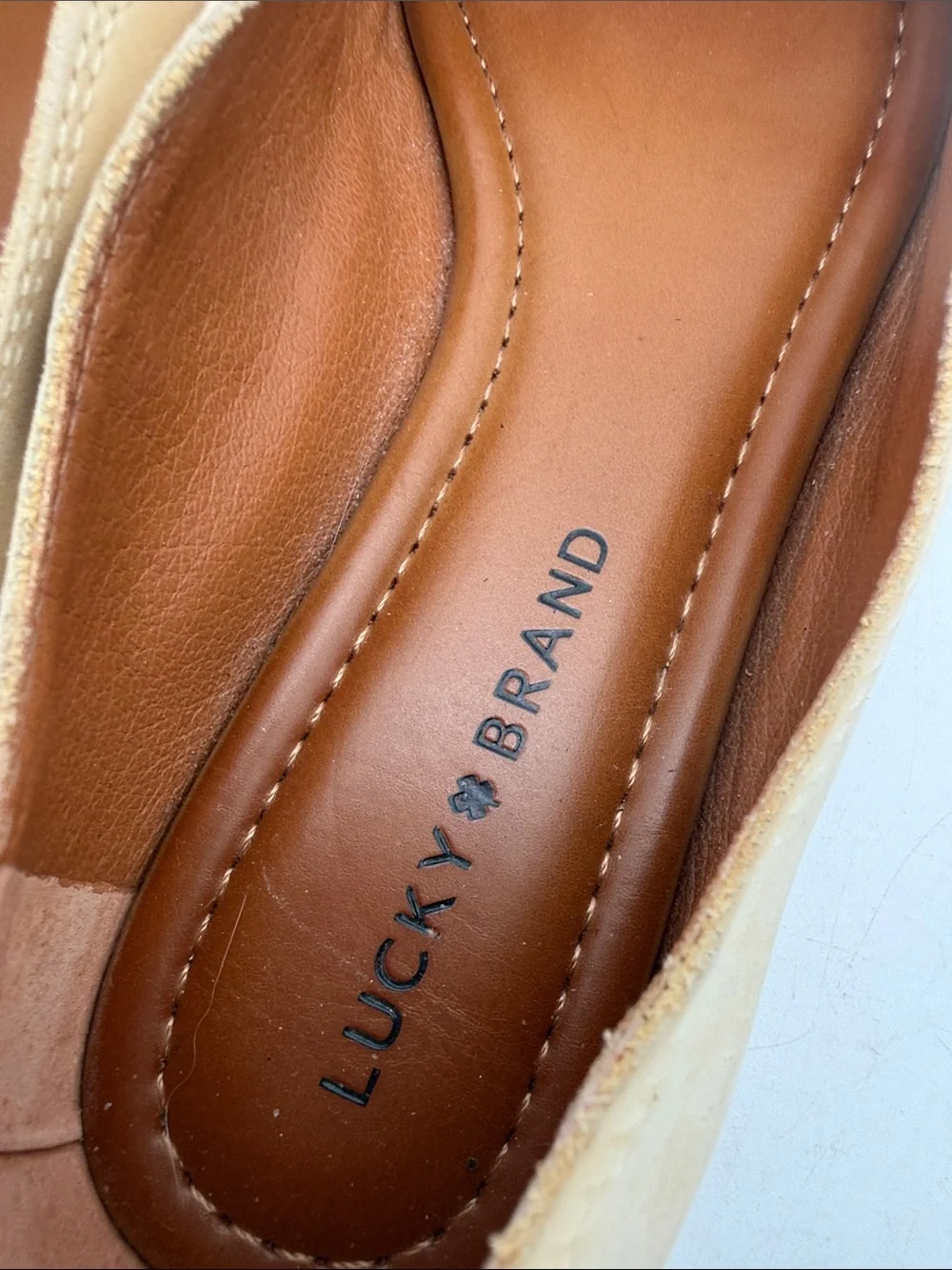Lucky Brand Beige Women's Ballet Flats women 8M casual vacation cruise office
